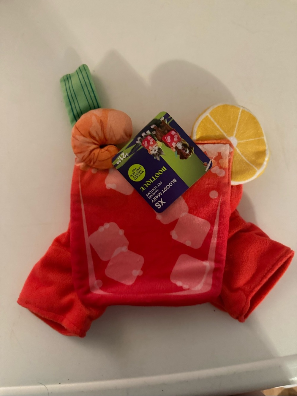 Pet Costume Harness with Lemonade Design - XS, Red